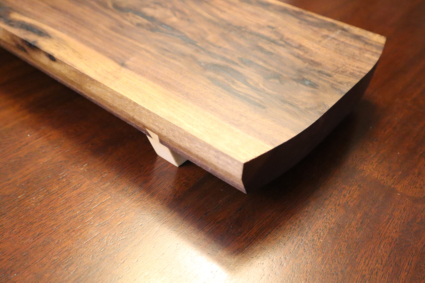 Black Walnut Serving Board with Diamond Olive Green Accents