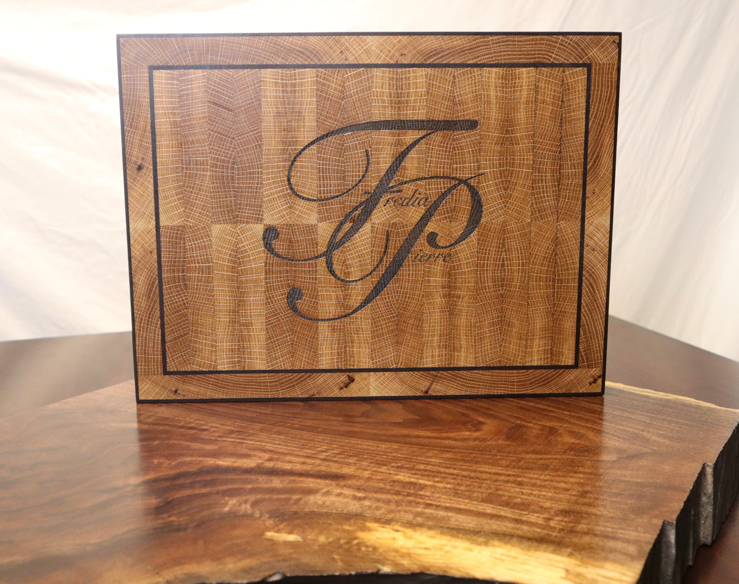 Elegant Walnut and White Oak End Grain Cutting Board