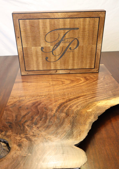 Elegant Walnut and White Oak End Grain Cutting Board