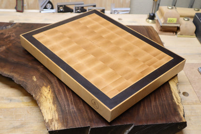 End Grain Maple and Walnut Cutting Board with End Grain Maple Strips